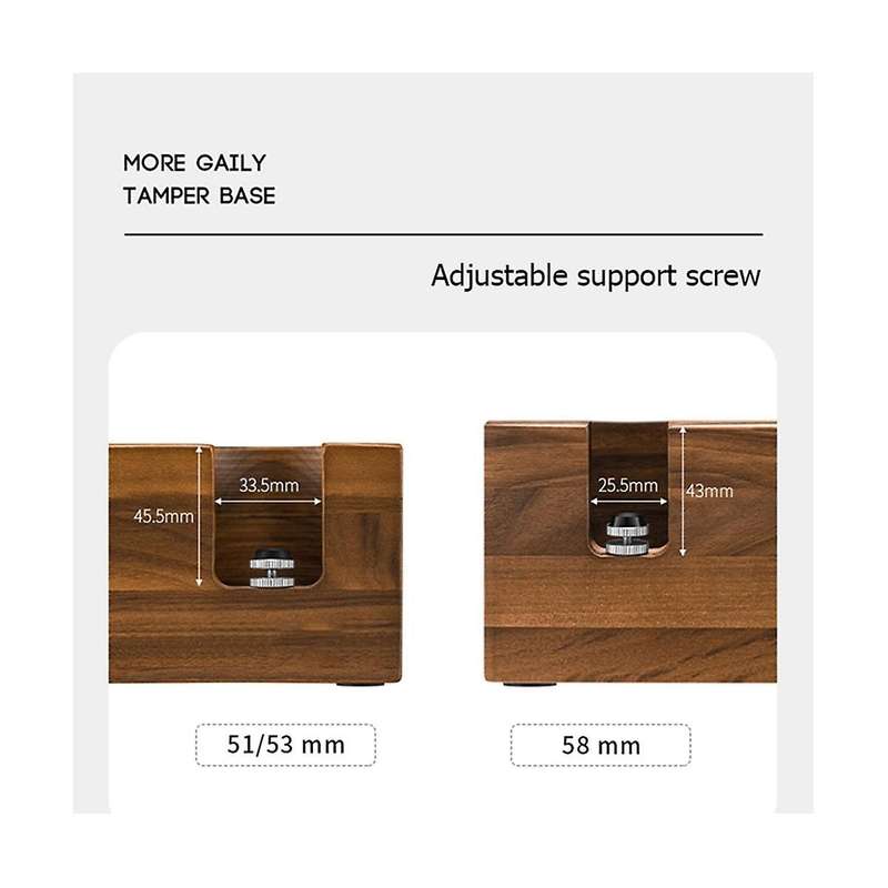51/53mm Coffee Tamper Holder Portafilter Rack Walnut Wood Espresso Tamper Mat Coffee Maker Support