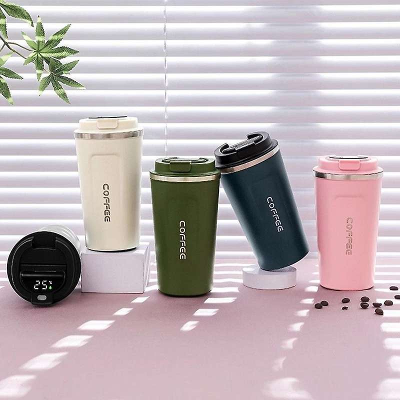 510ml Smart Bottle for Coffee Led Temperature Display Thermal Mug Insulated Tumbler Coffee Cup Blac