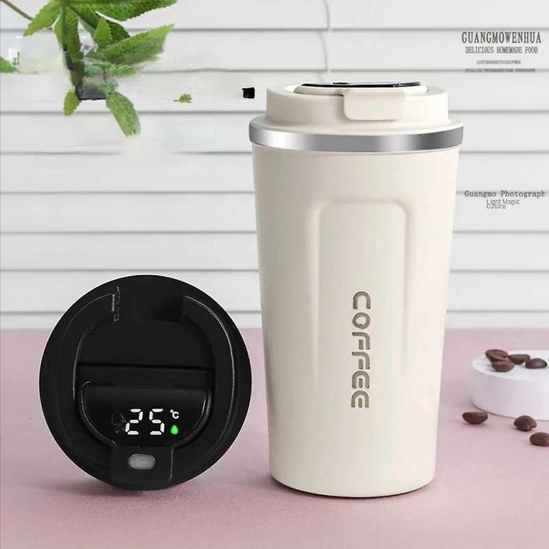 510ml Smart Bottle for Coffee Led Temperature Display Thermal Mug Insulated Tumbler Coffee Cup Blac