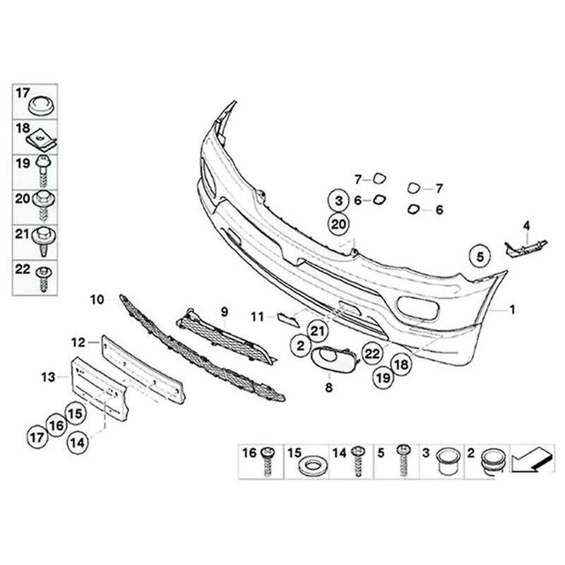 51117116667 for X5 E53 2003- 2006 1 Pair Front L & R Bumper Cover Bar Support Bracket Holder Guide