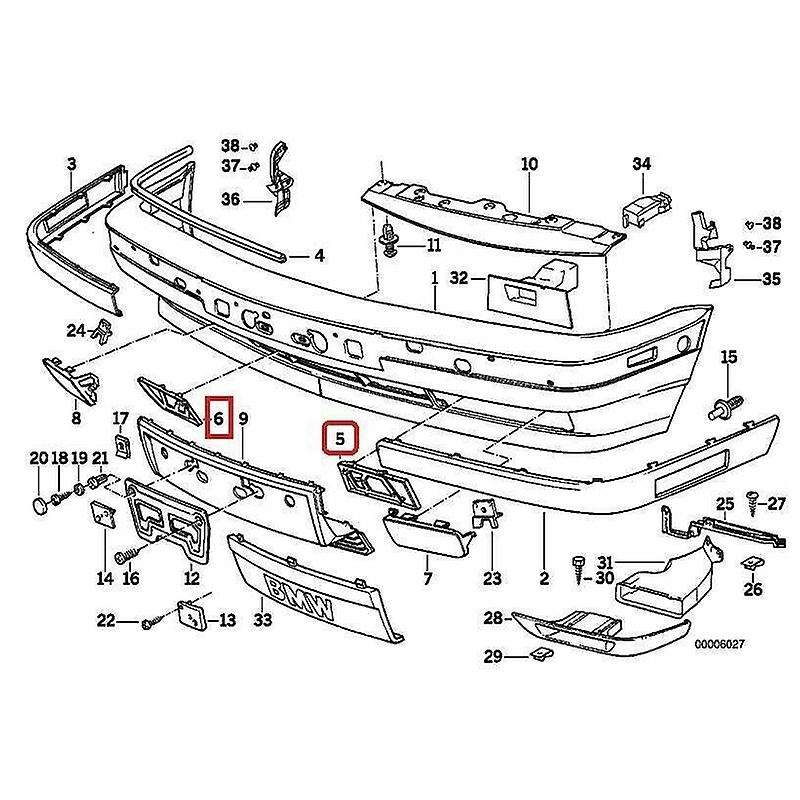 51111946495 51111946496 Front Left Right Side Bumper Hook Cover Cap Tow Trim for E34 525I 530I 540I