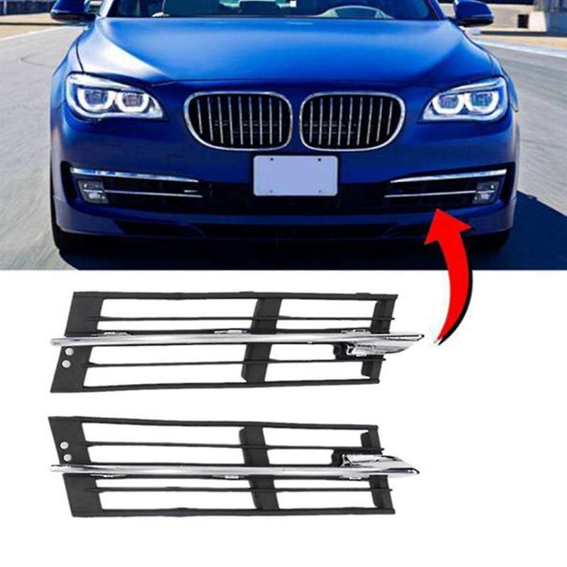 51117295275 Left Front Lower Bumper Fog Light Grilles Trim for 7 Series F01 F02 2011-2015 Fog Lamp C