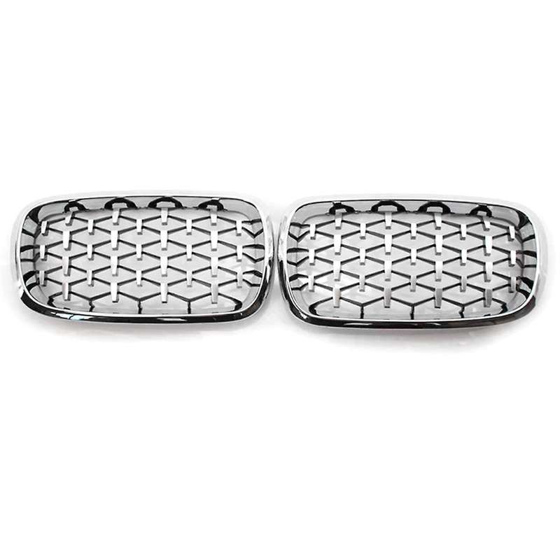 51117294486 51117294485 Chrome Plated Front Bumper Cooling Grille Meteor Diamond Center Mesh Car fo