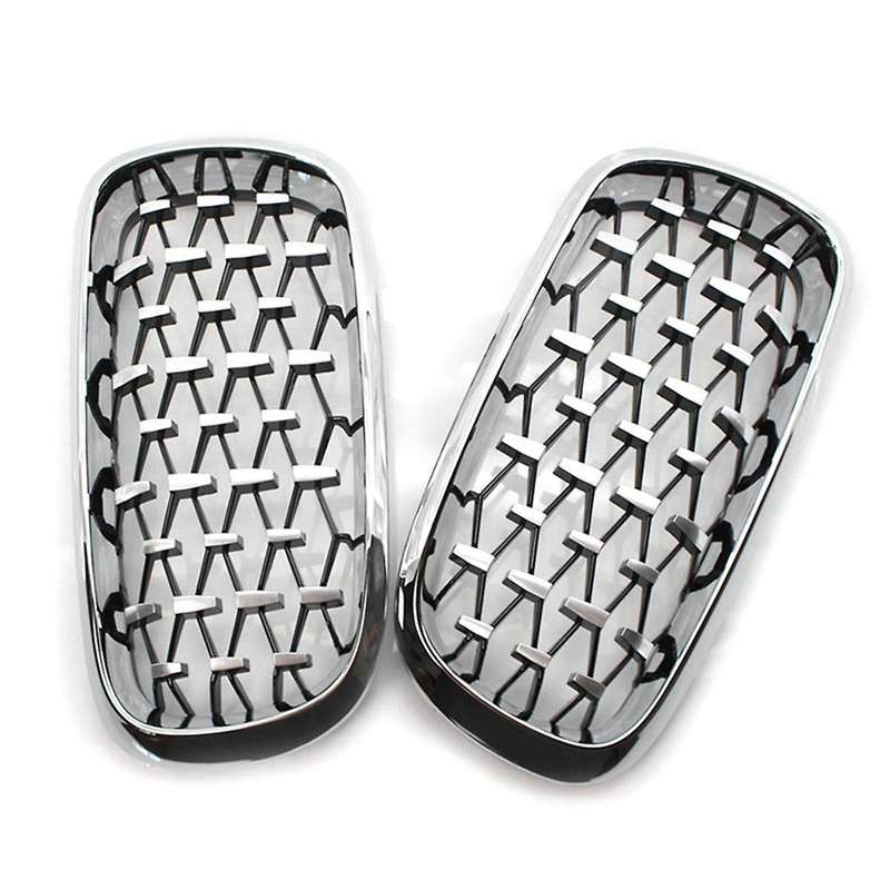 51117294486 51117294485 Chrome Plated Front Bumper Cooling Grille Meteor Diamond Center Mesh Car fo