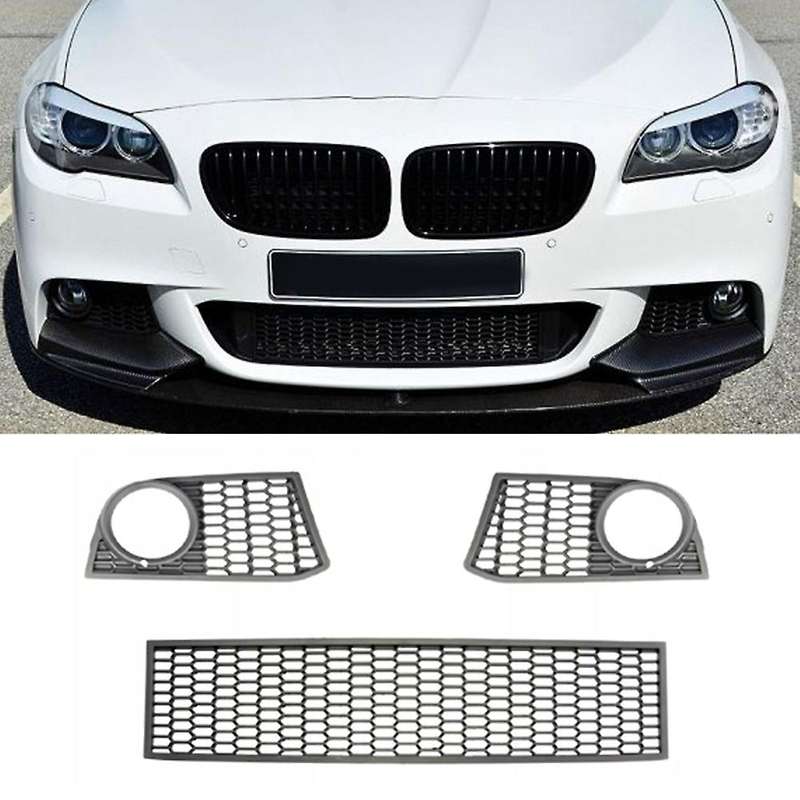 51117906197 Car Front Left Bumper Fog Light Cover Bezel Grille with Hole for 5 Series F10 F11 M Sty