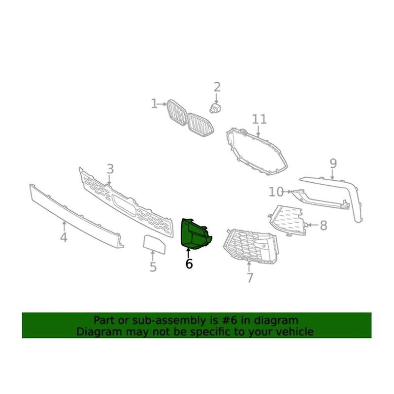 51118092502 Right Front Bumper Grille Base Trim Cover for X6 G06 2019-2022 Side Outer Grill Frame 51