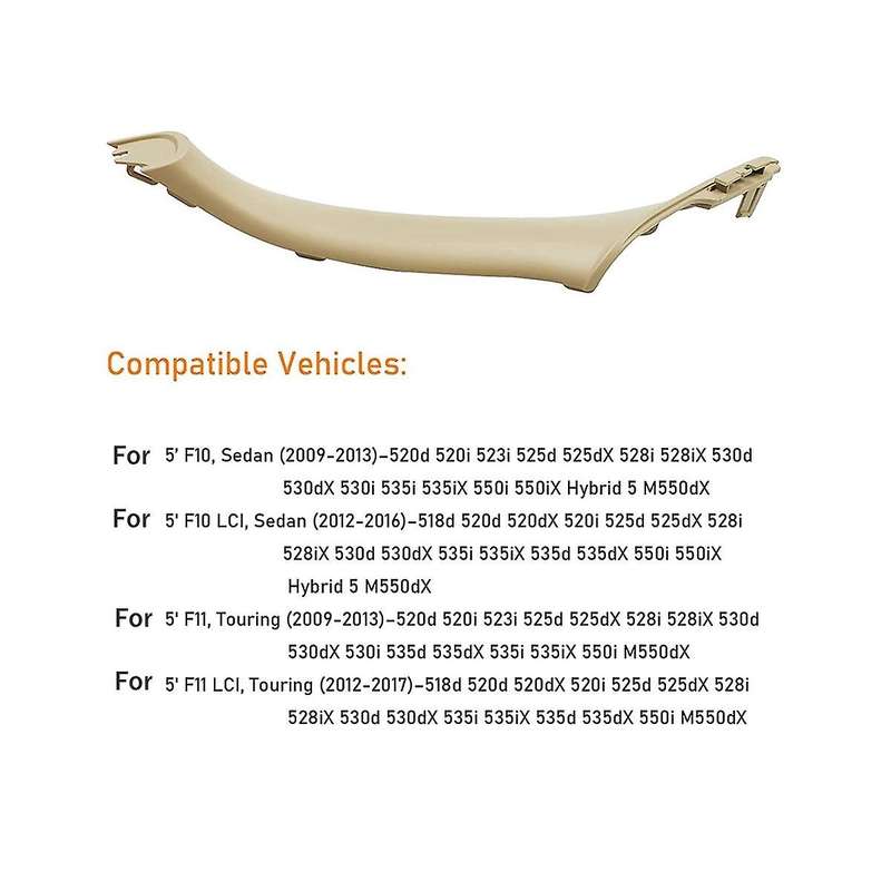 51417225854 Rear Right Side Car Interior Door Handle Shell for 5 F10 F18 2010-2016 Beige