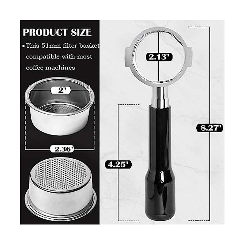 51mm Bottomless Portable Filter for Ecp3420/eco310/ec155, 51mm Filter Amphibious Fordelonghi Espress