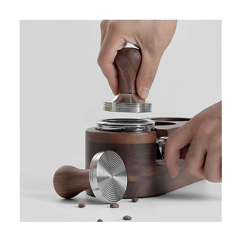 51mm Coffee Tamper 304 Stainless Steel Wooden Handle Flat Pressure Press Hammer Barista Tools Coffe