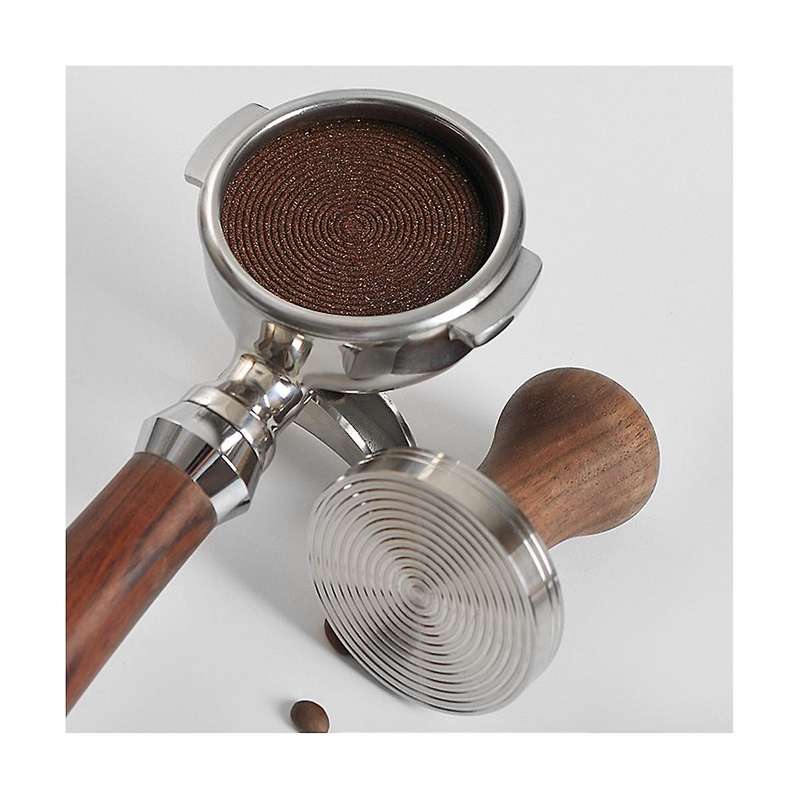 51mm Coffee Tamper 304 Stainless Steel Wooden Handle Flat Pressure Press Hammer Barista Tools Coffe