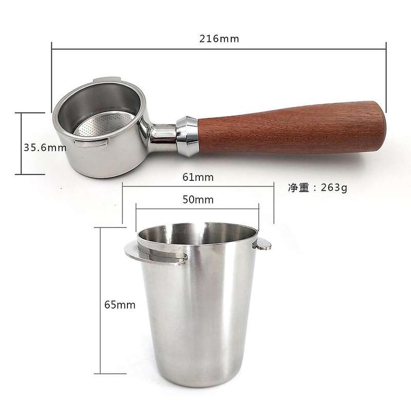51Mm Coffee Bottomless Portafilter,Dosing Cup Coffee Sniffing Mug Filter Basket Barista Tools Espres