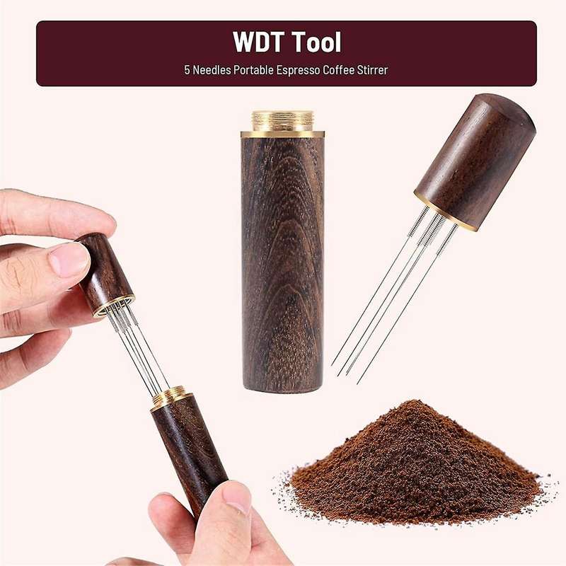 51mm Espresso Coffee Tamper&stirrer Set-wooden-handle Spring-loaded Calibrated Tamper with Premium S