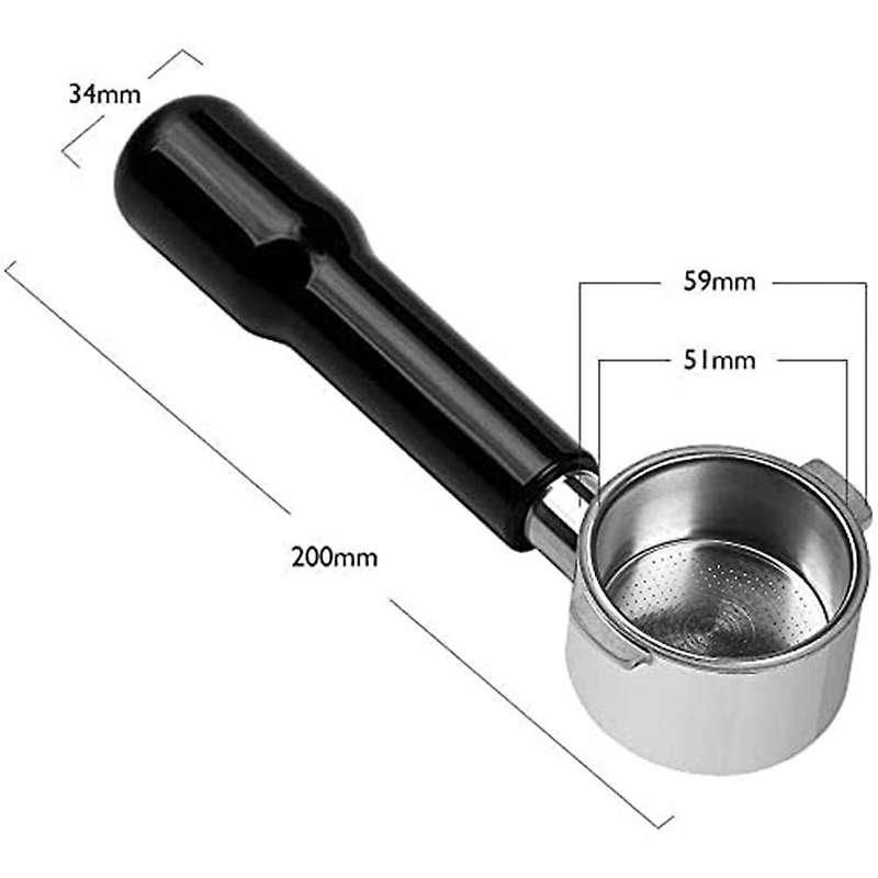 51mm Portafilter for Ecp3420 Ec155 Bco430 Ec260, 51mm Bottomless Portafilter 2 Ears