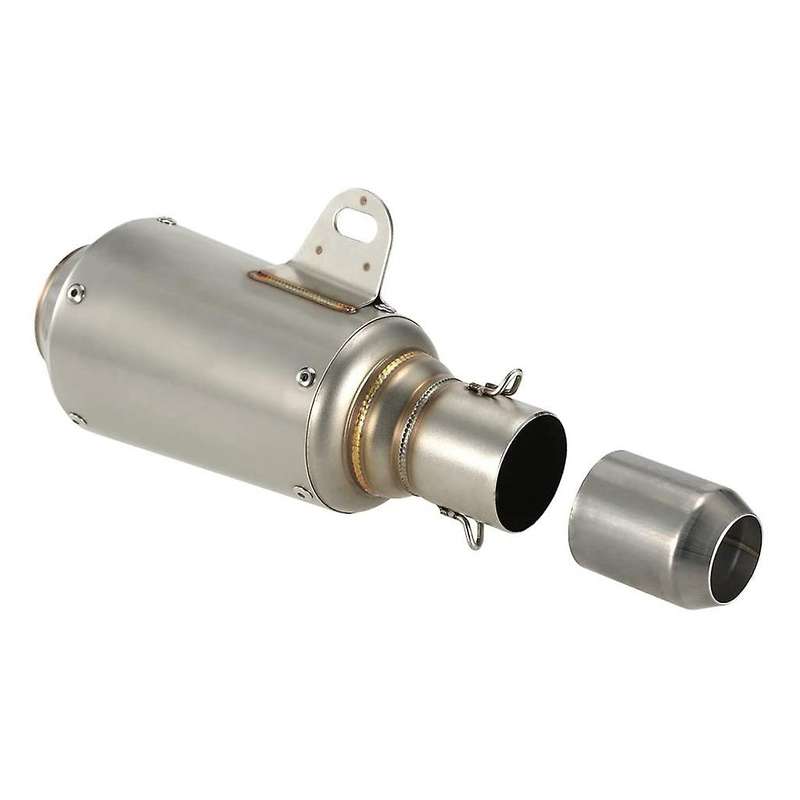 51mm Universal Motorcycle ATV Frosting Stainless Steel Exhaust Pipe Muffler-Silver