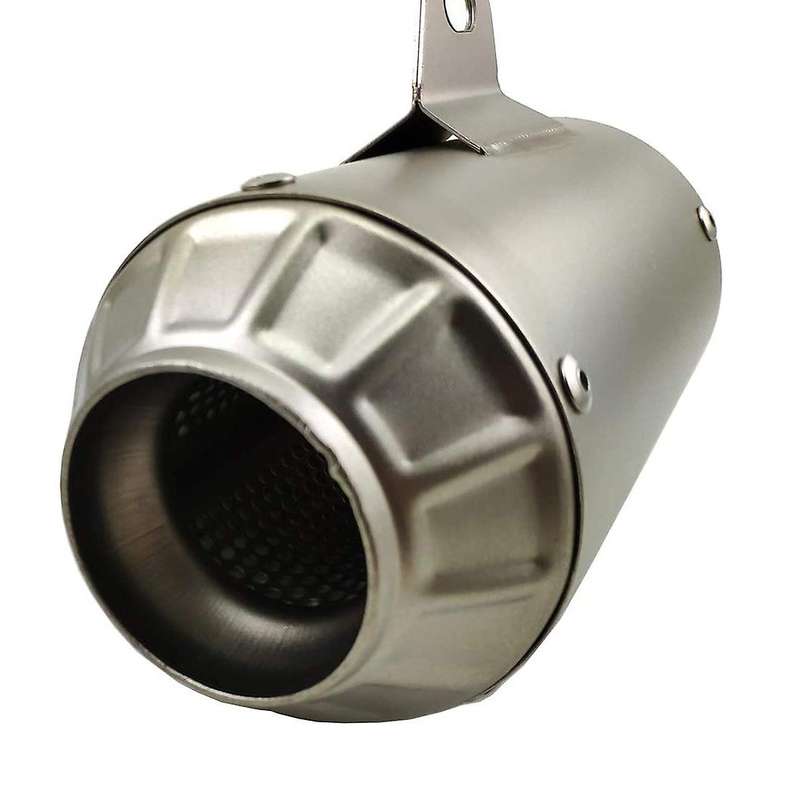51mm Universal Motorcycle ATV Frosting Stainless Steel Exhaust Pipe Muffler-Silver