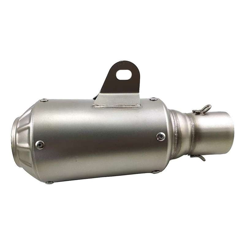 51mm Universal Motorcycle ATV Frosting Stainless Steel Exhaust Pipe Muffler-Silver