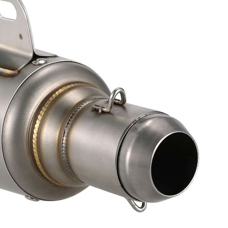 51mm Universal Motorcycle ATV Frosting Stainless Steel Exhaust Pipe Muffler-Silver