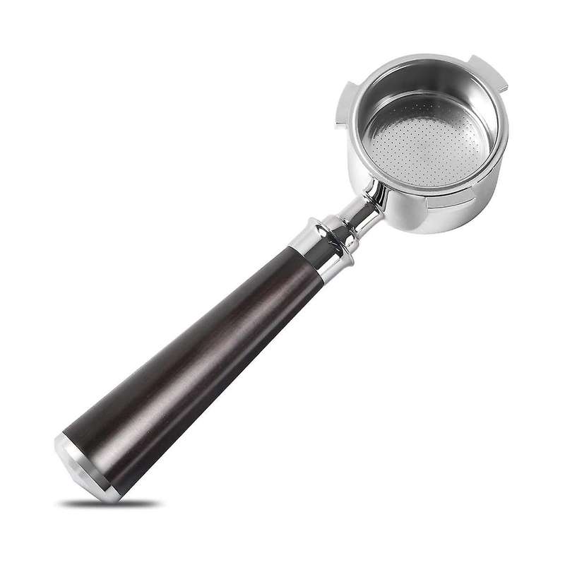 51mm Portafilter 3 Ears, Stainless Steel,51mm Bottomless Portafilter with Wood Handle and Filter Ba