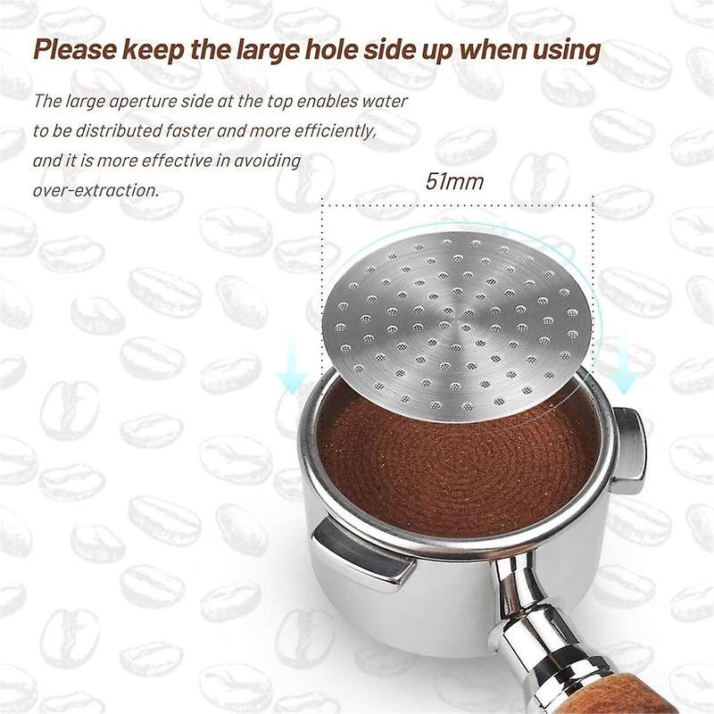 51mm Puck Screen, 0.8mm Thickness Espresso Puck Screen for Portafilter 51mm, Stainless Steel Espress