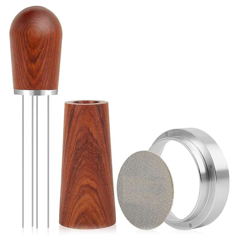 51mm Espresso Wdt Tool, Dosing Funnel and Screen Set, Espresso Accessories Kit Barista Set, Coffee N