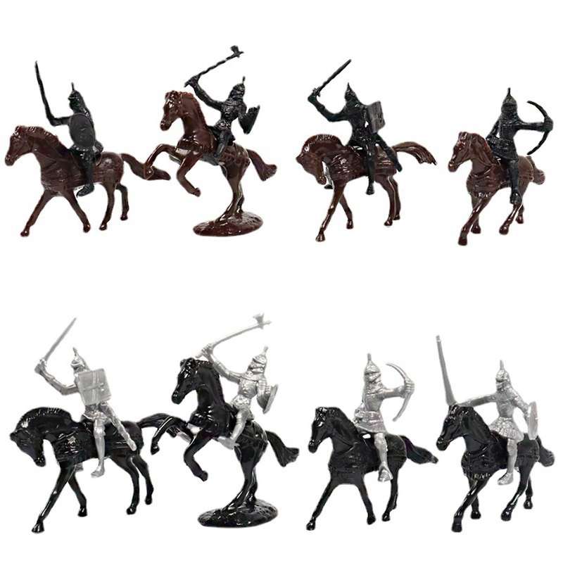52 Pcs/bag Medieval War Horse Model Roman Medieval Warrior Model Toys