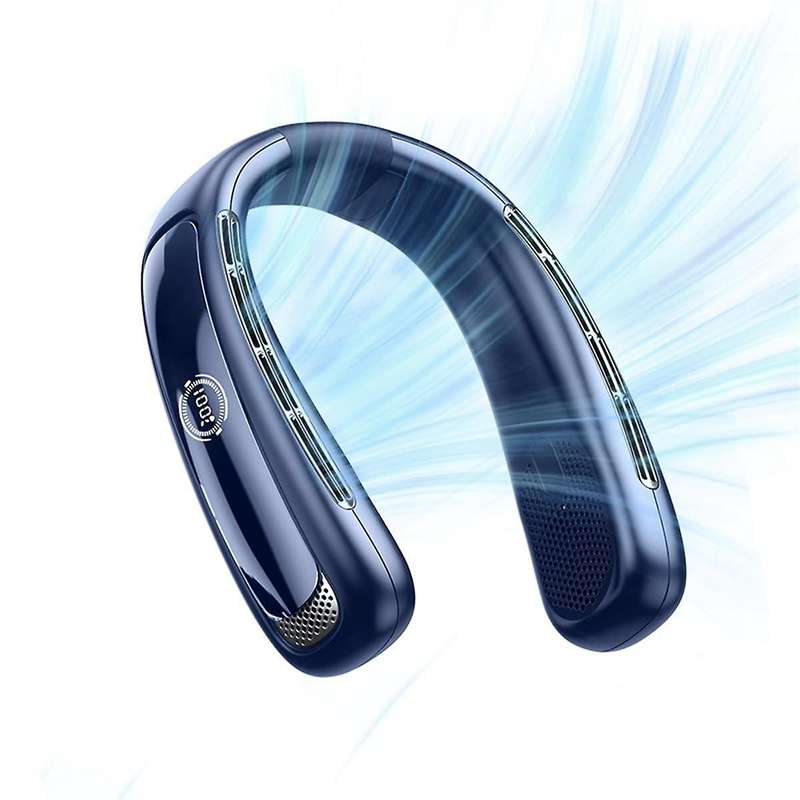 5200mAh Rechargeable Portable Neck Fan: 5-Speed, Bladeless & Light Weight Personal Air Conditioner f