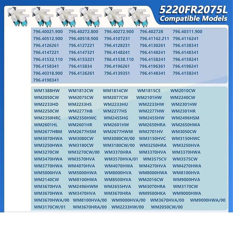 5220FR2075L Washer Cold Water Inle Valve and 5220FR2006H Washer Hot Water Inlet Valve for / Washer
