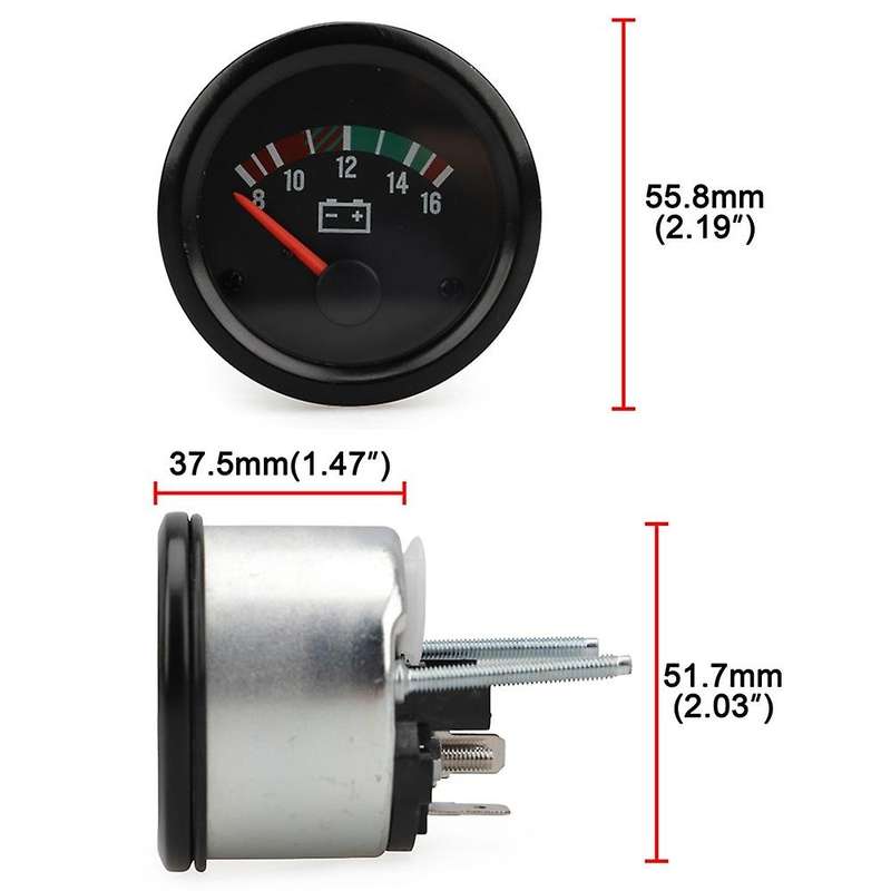 52mm 2 Inch Car Truck Mechanical Voltmeter Voltage Meter Car Gauge 8-16V