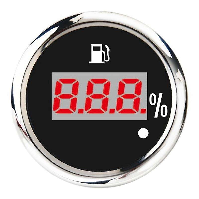 52mm Digital Fuel Level Gauge 0-190Ohm 240-33Ohm Universal Oil Tank Level Indicator Red Backlight wi