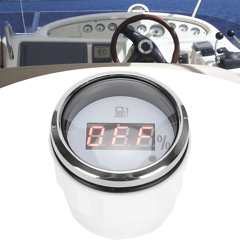 52mm Digital Fuel Level Gauge 0-190Ohm 240-33Ohm Universal Oil Tank Level Indicator Red Backlight wi