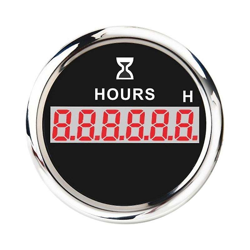 52mm Digital Hour Meter Gauge 0-99999.9H Universal Stainless Steel Hour Meter Indicator Red Backligh