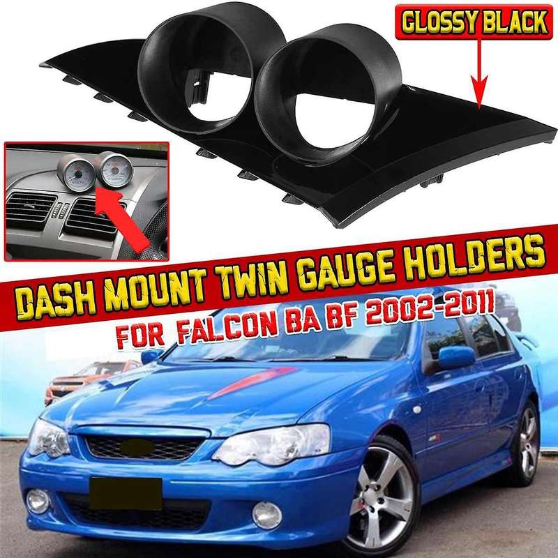 52MM Car Glossy Black Gauge Pod Dash Mount Twin Gauge Meters Holder for Falcon 2002-2011