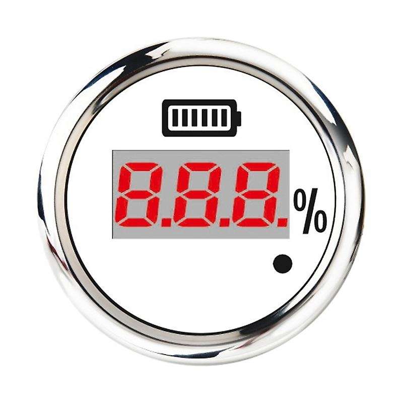 52mm Digital Battery Capacity Gauge Universal Waterproof Battery Digital Indicator Red Backlight wit