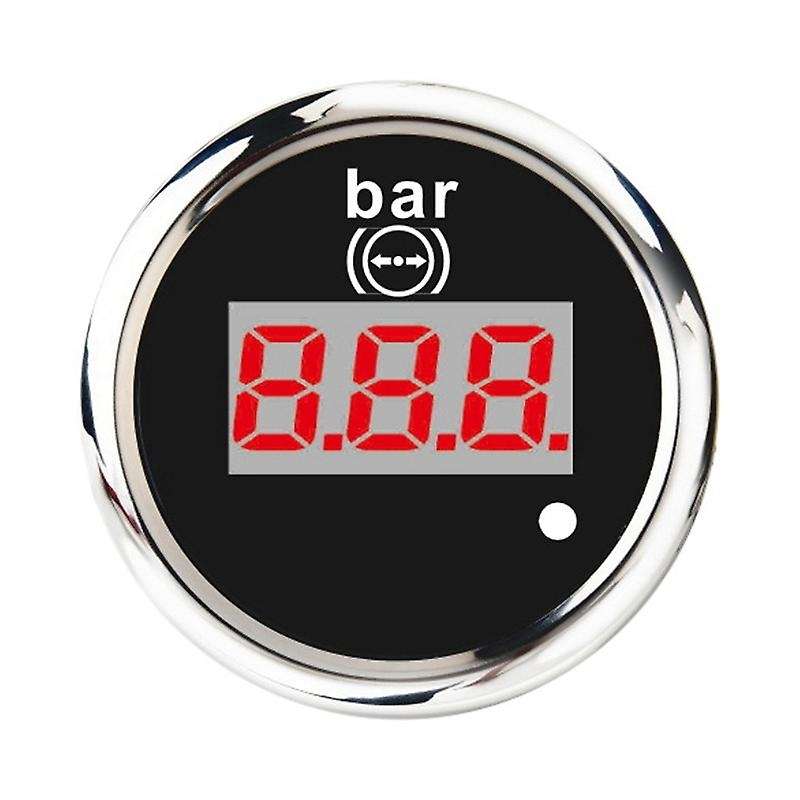 52mm Digital Air Pressure Gauge 0-10 Bar Universal Stainless Steel Meter Indicator Red Backlight wit