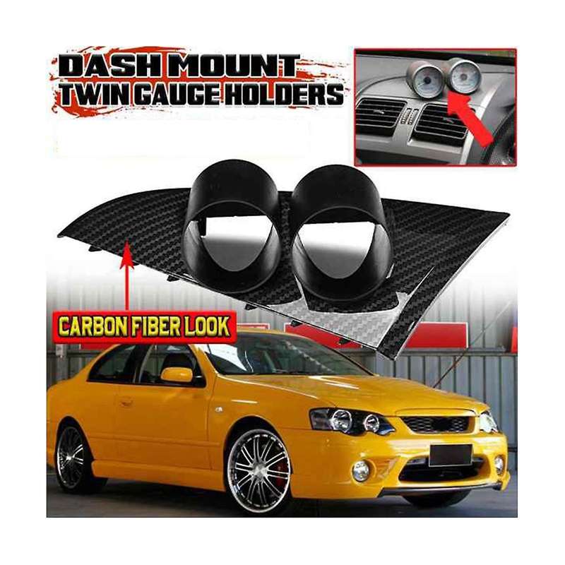 52mm Car Carbon Fiber Gauge Pod Dash Mount Twin Double Gauge Holder for Falcon 02-11