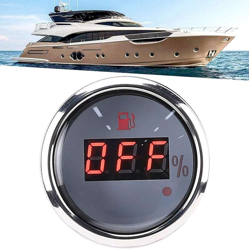 52mm Digital Fuel Level Gauge 0-190Ohm 240-33Ohm Universal Oil Tank Level Indicator Red Backlight wi