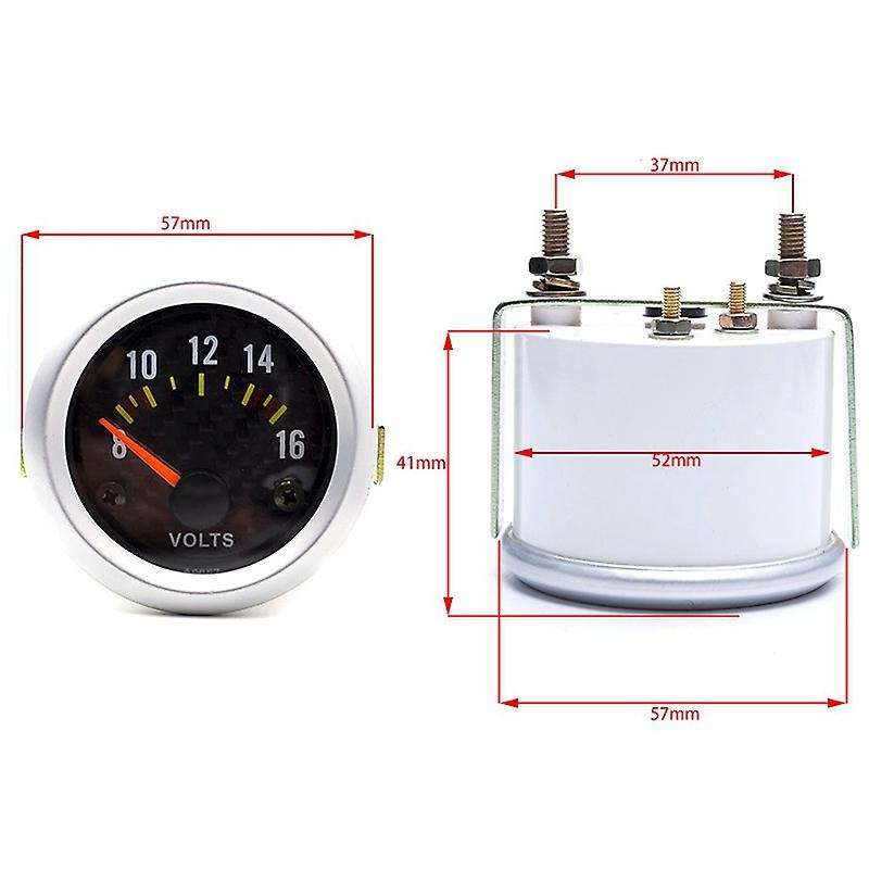 52mm Universal 2 Inch Mechanical Car Voltmeter Voltage Meter Gauge LED 8-16V