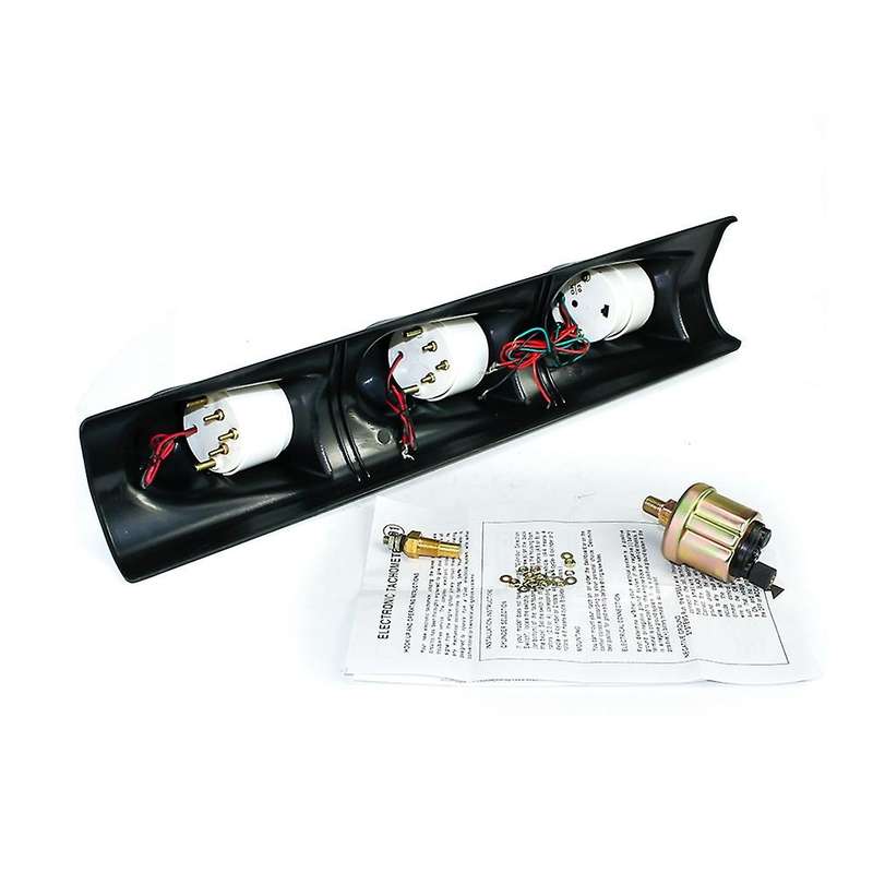 52mm Triple Gauge Kit Tachometer Water Temperature Gauge Oil Pressure Gauge with Sensor 3 In 1, Left