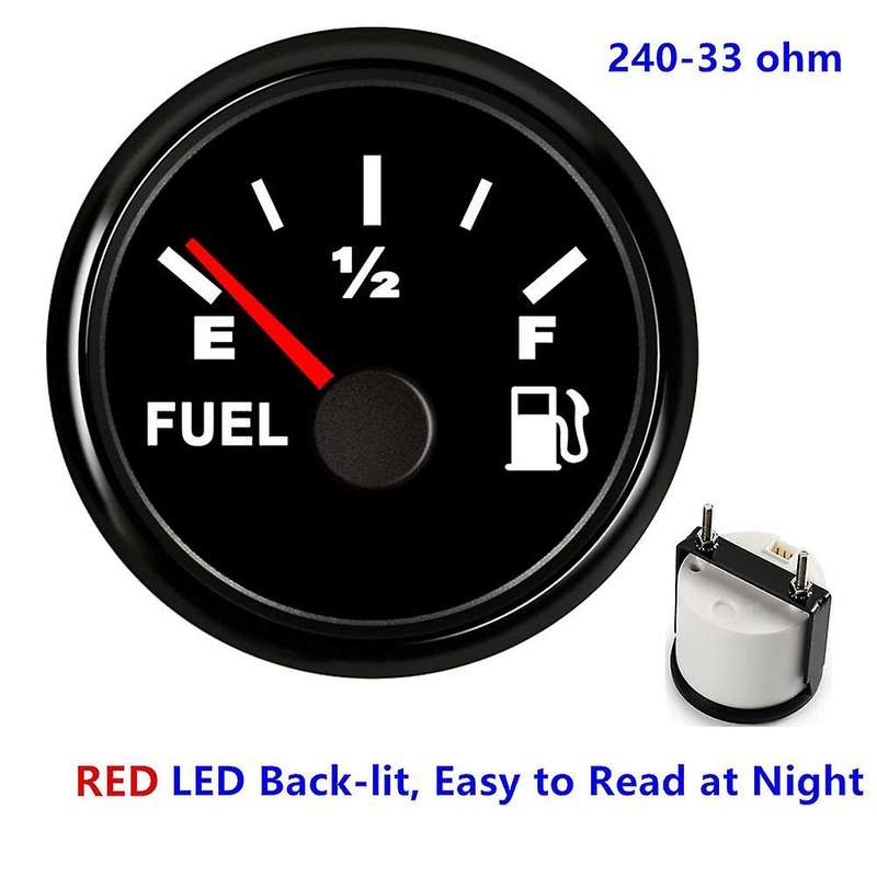 52Mm Fuel Gauge Marine Gas for with Backlight Fuel Level Gauge Fuel Level Gauge for Car Truck Boat V