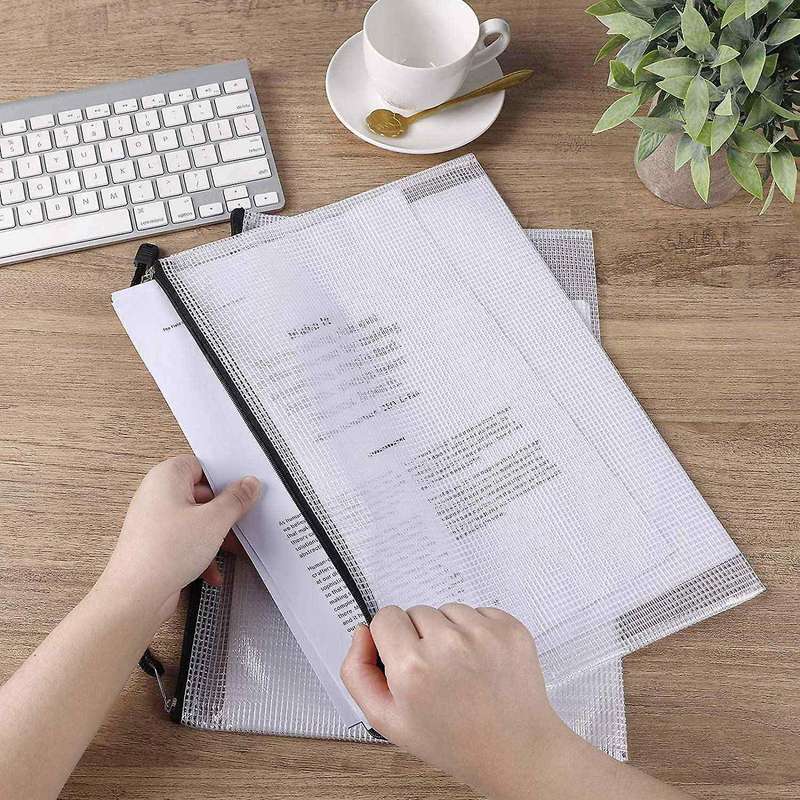 52Pcs Mesh Zipper Bag, A4 Folder Tabletop Game Bag with Zipper, Suitable for Classroom Office Travel
