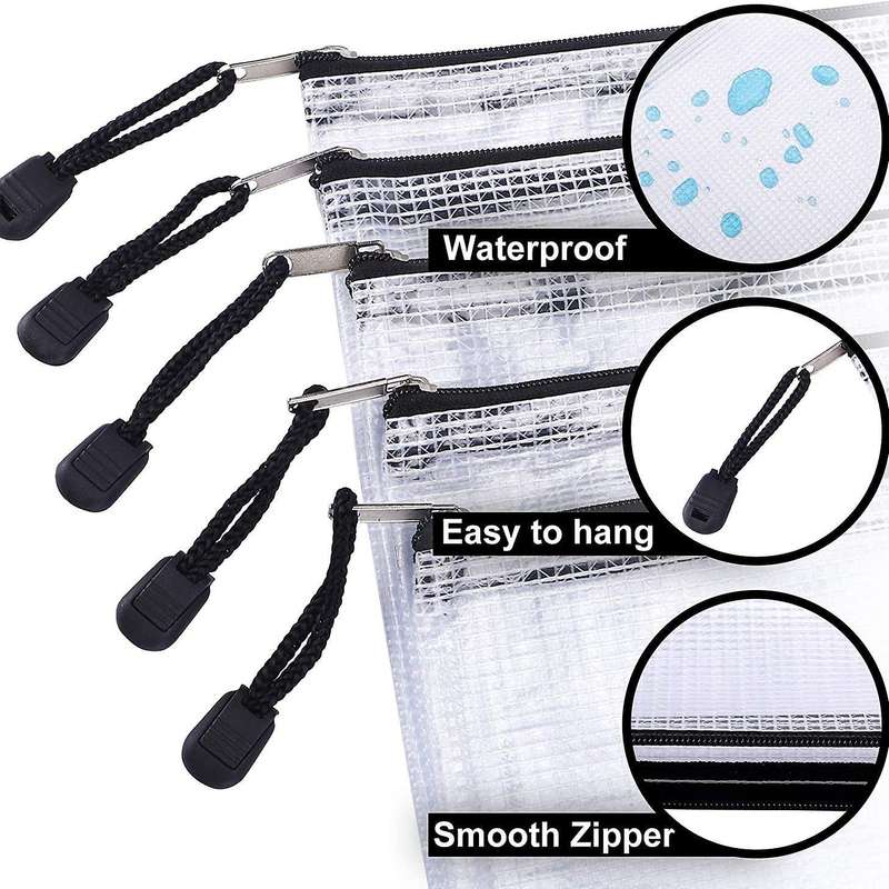 52Pcs Mesh Zipper Bag, A4 Folder Tabletop Game Bag with Zipper, Suitable for Classroom Office Travel