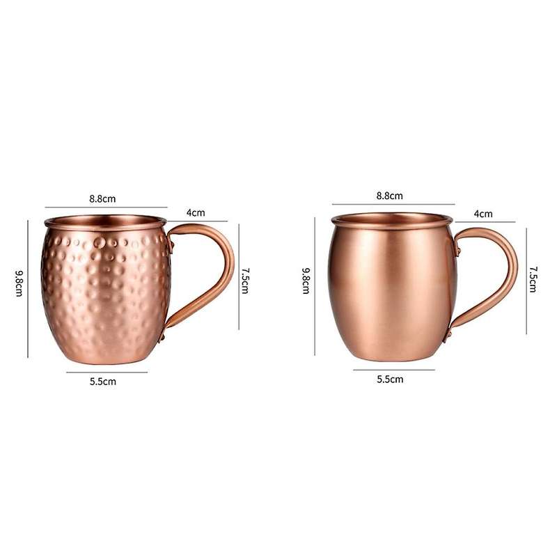 530ML 100% Pure Copper Mug Moscow Mule Mug Drum Cup Cocktail Cup Pure Copper Mug Restaurant Bar Cold
