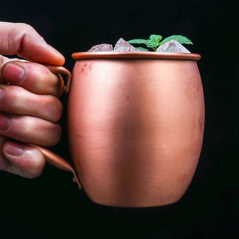 530ML 100% Pure Copper Mug Moscow Mule Mug Drum Cup Cocktail Cup Pure Copper Mug Restaurant Bar Cold