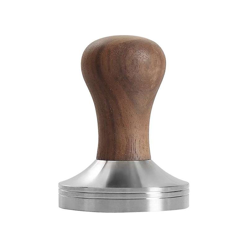 53mm Coffee Press Tool Elastic Coffee Tamper with 304 Stainless Steel Base & Solid Wood Handle Coff