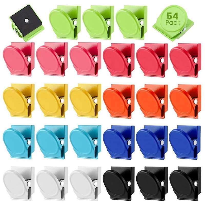 54 Pcs Refrigerator Magnets Clips Metal Heavy Duty Magnetic Clips Whiteboard Magnet Clip Locker Magn