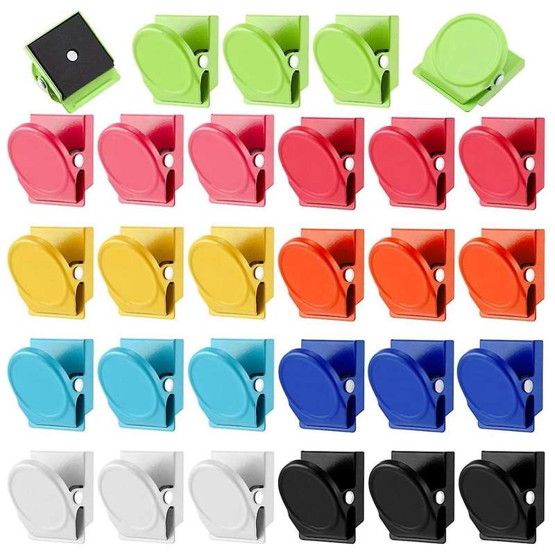 54 Pcs Refrigerator Magnets Clips Metal Heavy Duty Magnetic Clips Whiteboard Magnet Clip Locker Magn