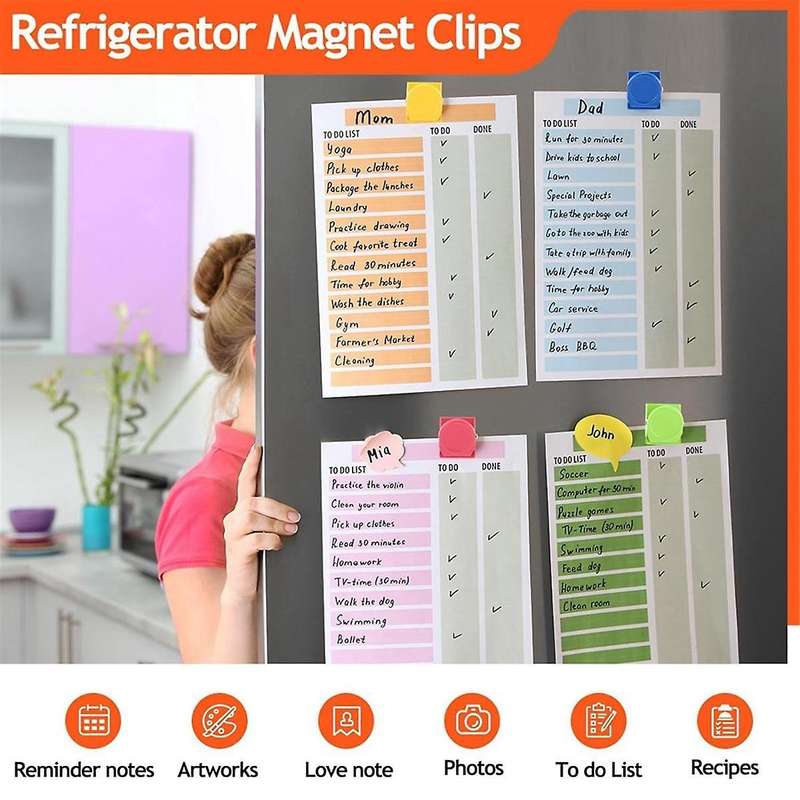 54 Pcs Refrigerator Magnets Clips Metal Heavy Duty Magnetic Clips Whiteboard Magnet Clip Locker Magn