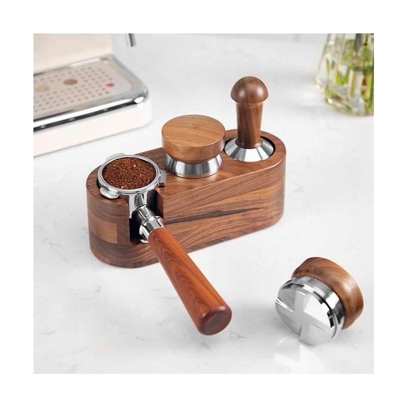 53mm Stainless Steel Coffee Cloth Powder Device Huanghuali Three-leaf Coffee Machine Non- Pressing
