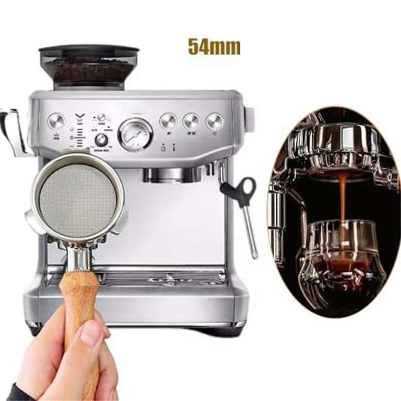 54mm Bottomless Portafilter 3 Ears, Espresso Machine Portafilter Replacement Handle for Barista Ergo