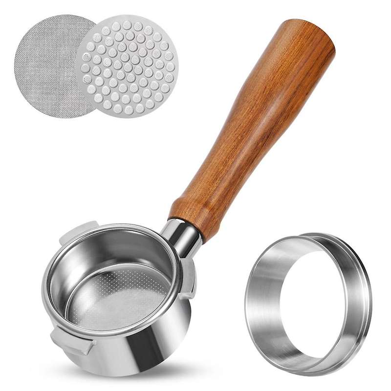 54mm Bottomless Portafilter,Professional Espresso Portafilter with Filter Basket,2Pack Screen and E
